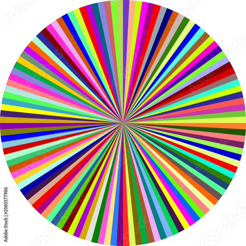 Quadro em tela A circle consisting of 120 colorful circle sectors