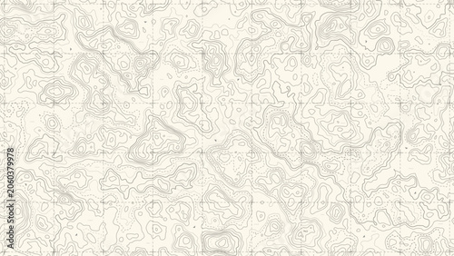 vintage topographic map line with retro dash lines, navigation details, elevation in old paper. exploration grid lines with Contour and dots, direction elements in minimal sheet.