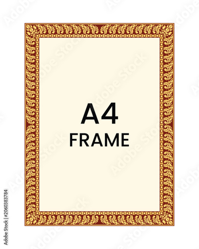 Kbach Khmer ornament border frame decoration vintage