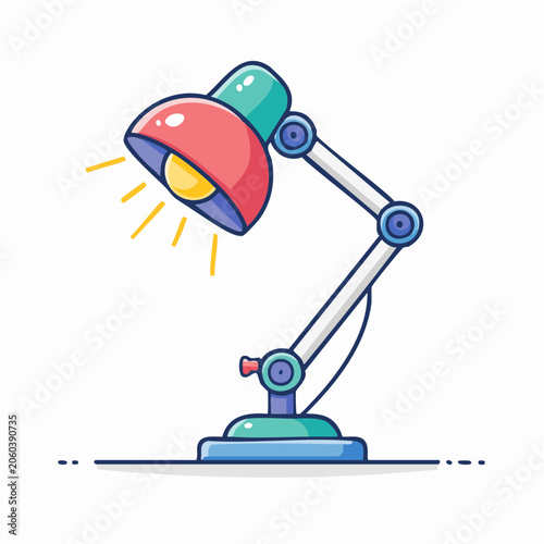 Cartoon Desk Lamp Illustration