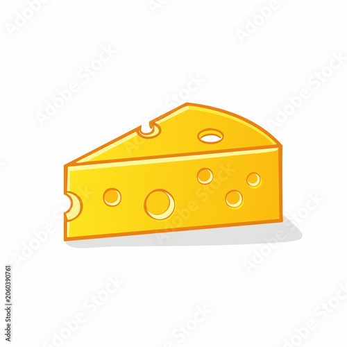 Cartoon Slice of Swiss Cheese with Holes