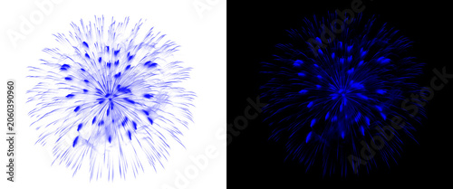 Cuadro en lienzo Blue dandelion puffball macro photography, ethereal floral seed head on white an