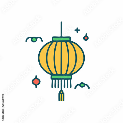 Yellow Chinese Lantern Icon