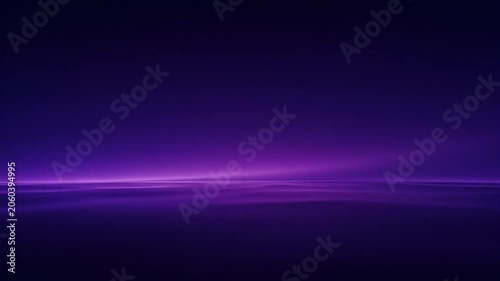 Glowing purple horizon waves flowing in a digital animation sequence for abstract motion background video footage