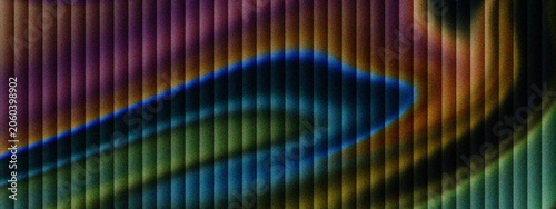 Konstfotografi Iridescent metallic texture with vertical ridges and rainbow gradients