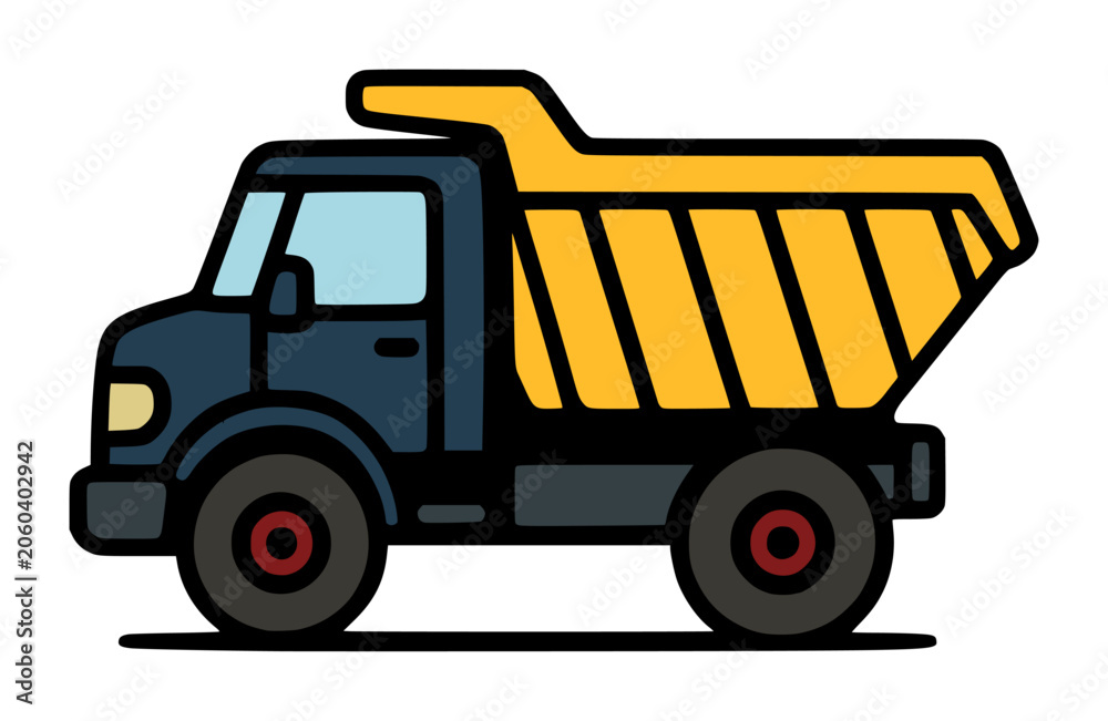 Fototapeta premium cute dump truck kid drawing colour (artwork 1)