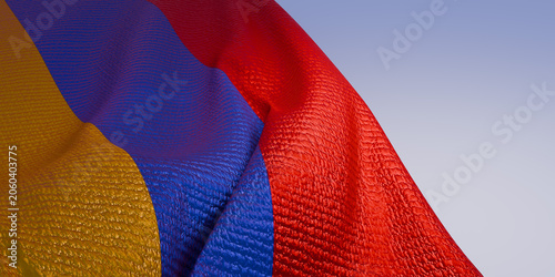 Tableau sur toile Armenia flag of silk-3D illustration. 3d render.