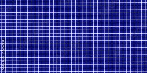 Blue notebook paper texture with grid pattern seamless background. Retro school graph paper vector
