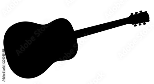 independences day of Amirica Guitar silhouette, acoustic guitar icon, black guitar shape, musical instrument vector Vector