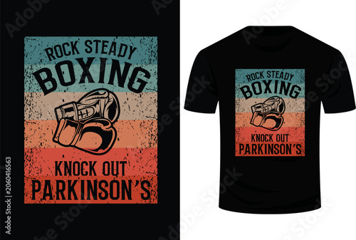 Billede på lærred Rock Steadys Boxing Knock Out Parkinso’s Awareness Svg Design