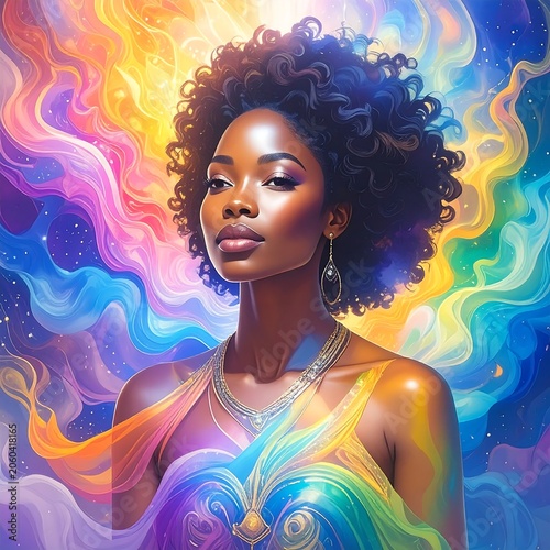 Portrait of a woman with vibrant colors