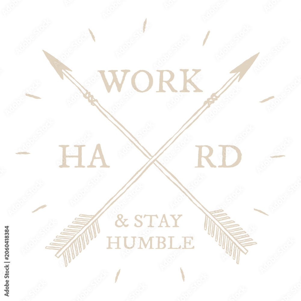 Obraz premium Png cross arrow logo, work hard and stay humble