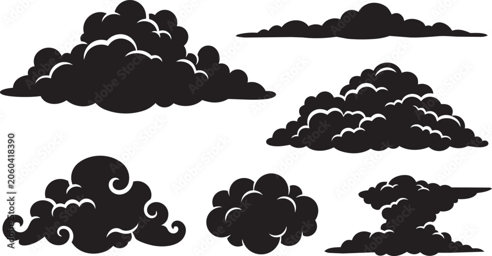 Fototapeta premium Decorative Weather Sky Nature Vector Collection