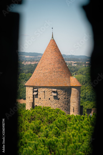 Принти на полотні Tour médiévale de Carcassonne vue à travers une meurtrière