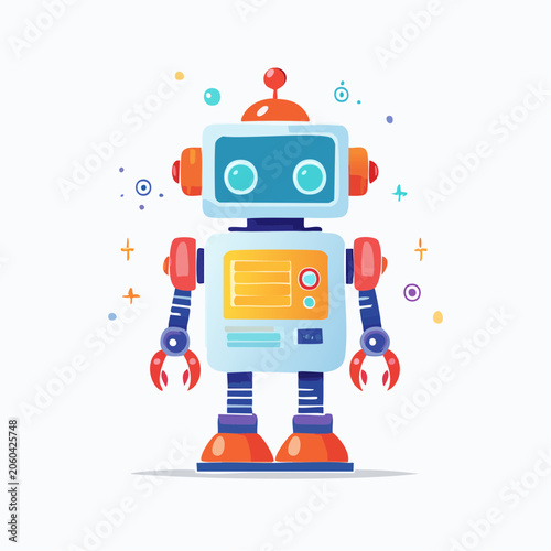 Cute Cartoon Robot Illustration