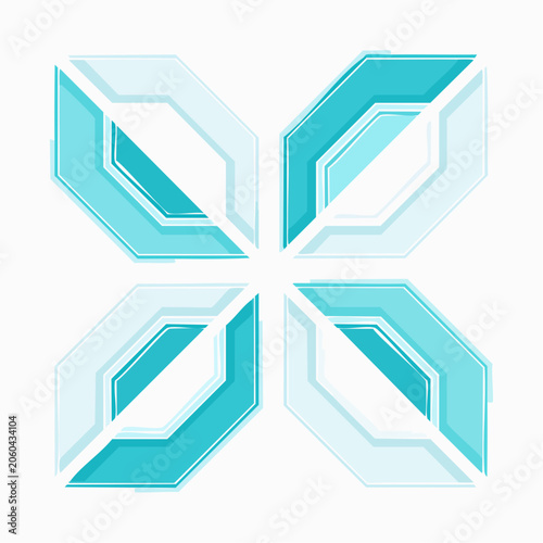 Abstract Geometric Snowflake Design