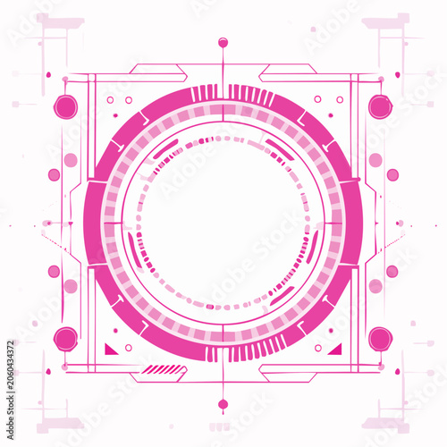 Pink Futuristic HUD Interface Element