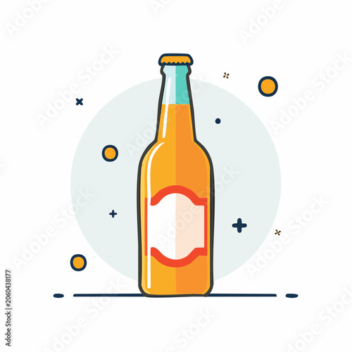 Flat design illustration of a beer bottle