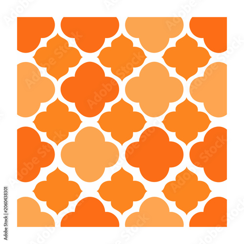 Orange geometric hexagon seamless pattern