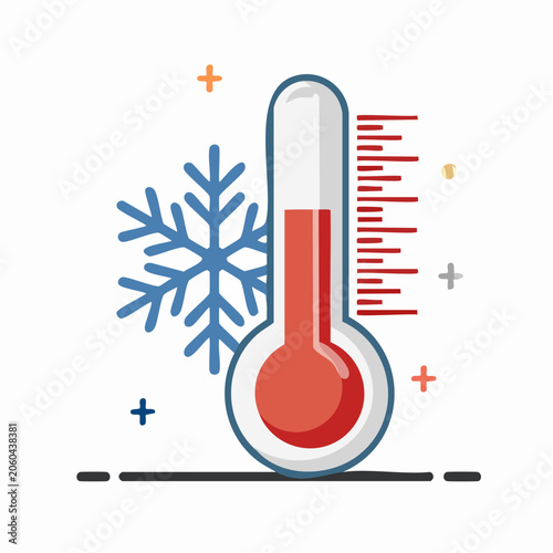 Thermometer and Snowflake Icon