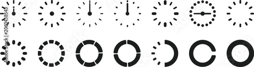 Valokuva Black loading spinner icon set for web and app interfaces