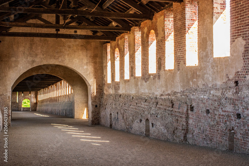 Strada Coperta (Covered Road) of the Sforza Castle in Vigevano, Italy