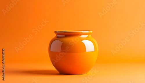 Orange Pot on Orange Background