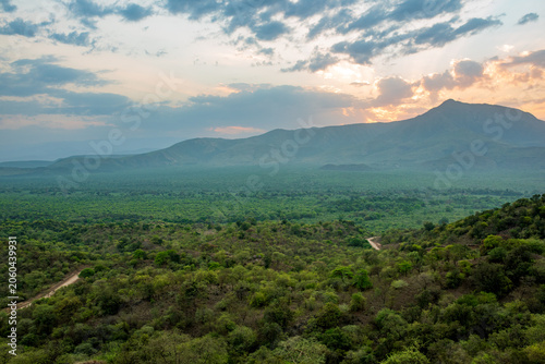 Panoramic sunset over Omo National Park, Ethiopia