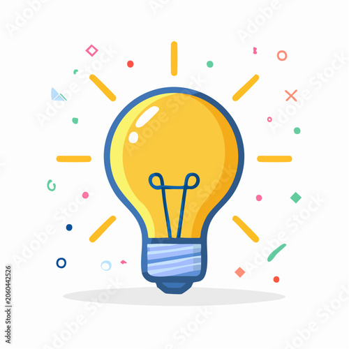 Bright Idea Light Bulb with Colorful Confetti