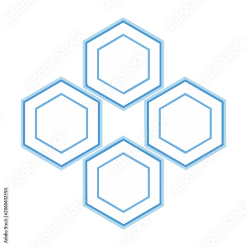 Cluster of Hexagonal Shapes in Light Blue