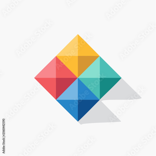 Colorful Geometric Abstract Shape with Shadow