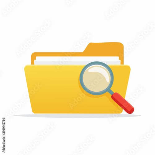 Folder with Magnifying Glass Icon