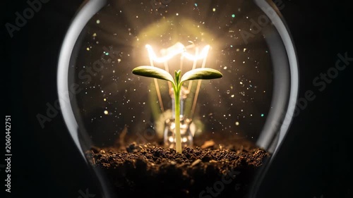 New Idea Growing Inside Light Bulb with Soil and Sparks.