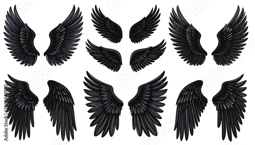 Set of black wings