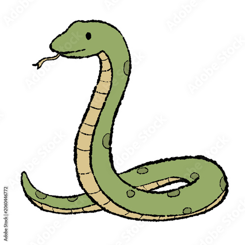 Obraz na plátně Boa constrictor snake cartoon illustration