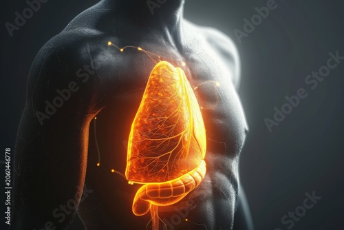3d illustration human body liver