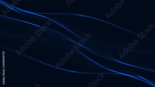 Stylish elegant motion background with a gently rippling blue digital fractal light wave. This minimalist abstract technology concept background is full HD and a seamless loop.