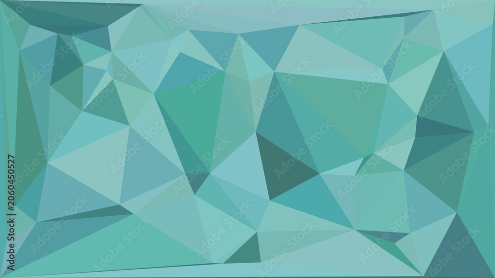 Obraz premium Abstract teal geometric background with low poly triangular pattern for modern web design layout