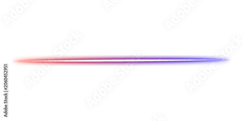 Abstract horizontal light streak with red and blue gradient glow effect Vector