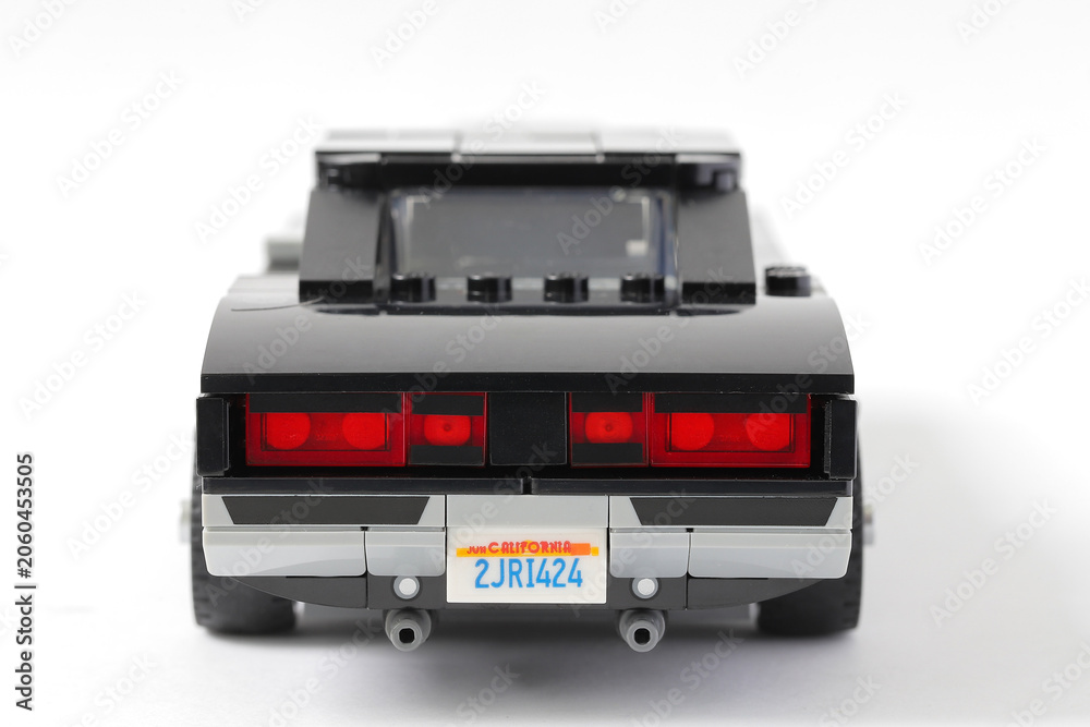 Naklejka premium Lego car Dodge Charger rear view
