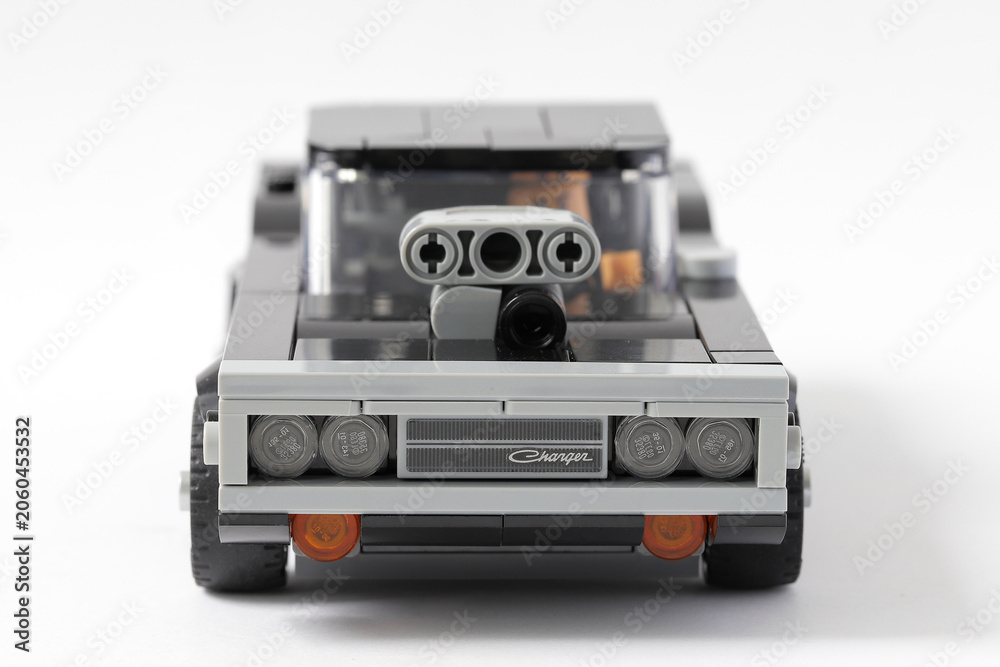 Naklejka premium Lego car Dodge Charger front view
