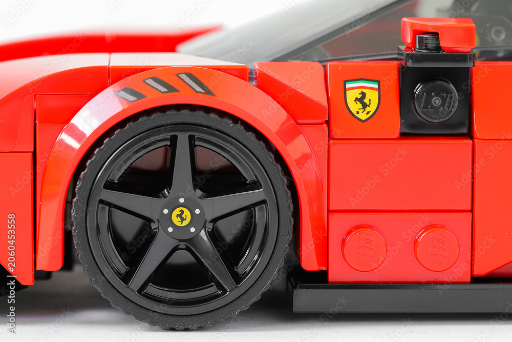 Naklejka premium Lego Ferrari wheel side close-up