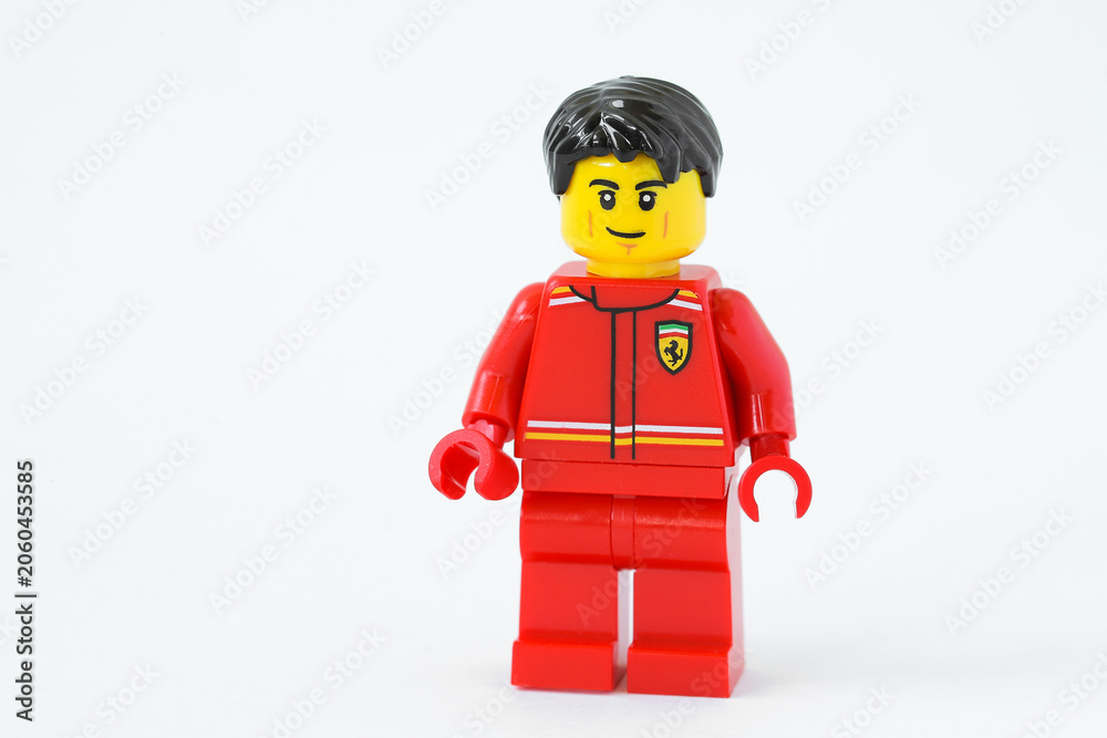 Naklejka premium Lego Ferrari man driver minifigure
