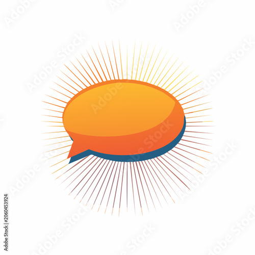 Speech bubble with radiating lines