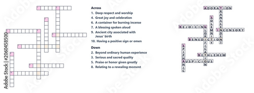 Tableau sur toile Winter crossword puzzle with answers