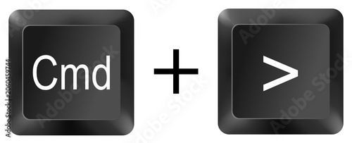 Canvas Print cmd command greater than computer keyboard shortcut key button 3d icon symbol si