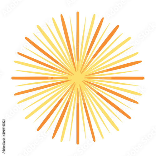 Orange Burst Shape Vector Illustration