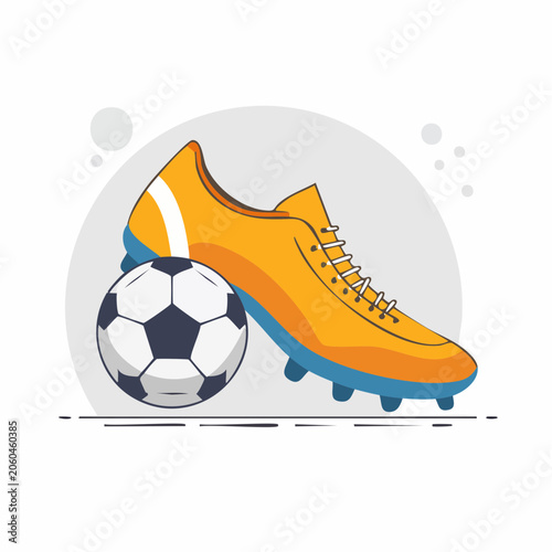 Soccer Ball and Cleats Illustration