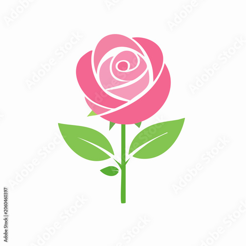 Stylized Pink Rose Icon
