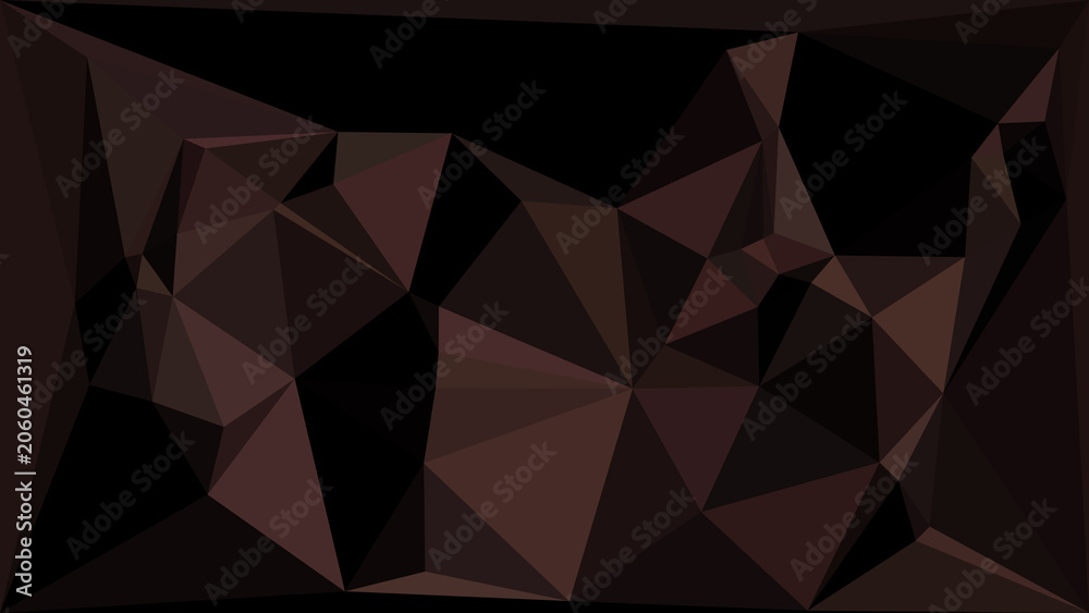 Fototapeta premium Dark muted brown geometric low poly background with subtle triangular shapes and elegant texture